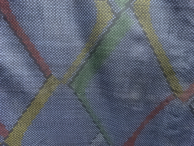 JAPANESE KIMONO / ANTIQUE KIMONO / SILK / DORO OSHIMA TSUMUGI / WOVEN ABSTRACT / 5MARUKI